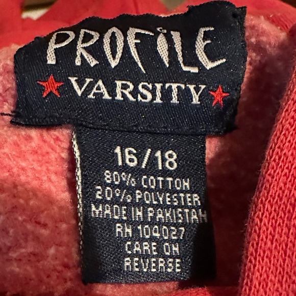 VTG ESKIMO JOES PULLOVER HOODIE SWEATSHIRT YTH XL 16-18 RED 80/20 OSU STILLWATER - Picture 3 of 4